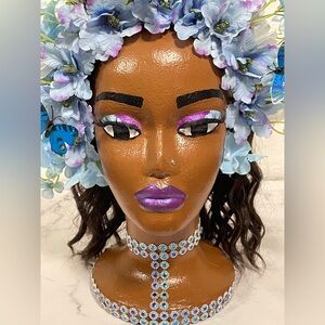 Handmade Afrocentric Spring 3D Centerpiece “Misty Blue”